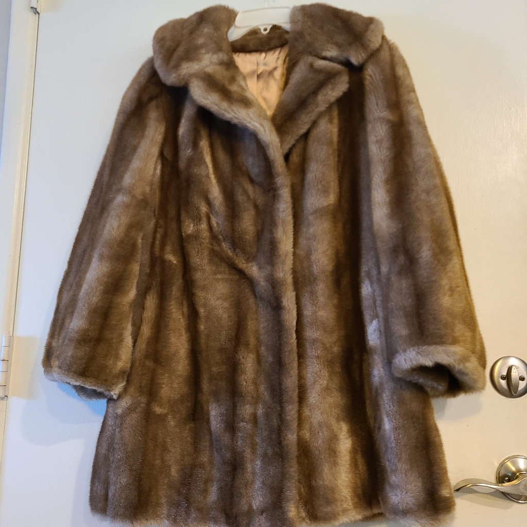 Vintage Faux Mink Coat, Career Originals Size 12